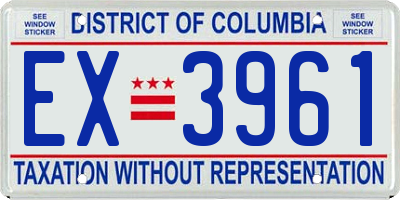 DC license plate EX3961