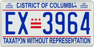 DC license plate EX3964