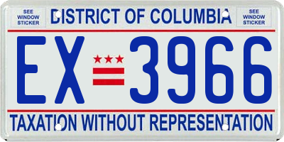 DC license plate EX3966