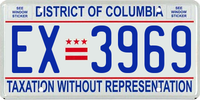 DC license plate EX3969