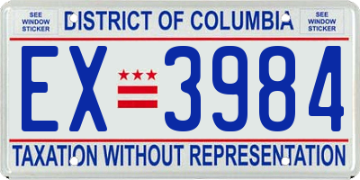 DC license plate EX3984