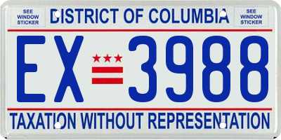 DC license plate EX3988
