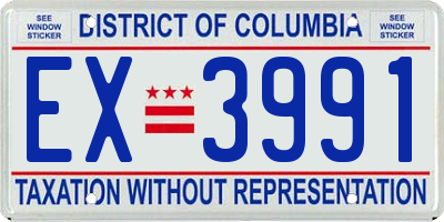 DC license plate EX3991