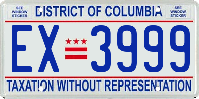 DC license plate EX3999