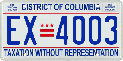 DC license plate EX4003