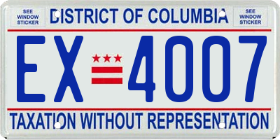 DC license plate EX4007