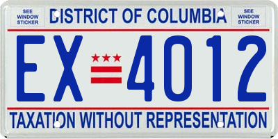 DC license plate EX4012
