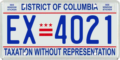 DC license plate EX4021
