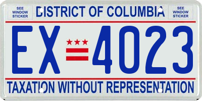 DC license plate EX4023