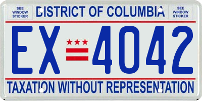 DC license plate EX4042