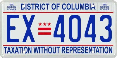 DC license plate EX4043