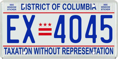 DC license plate EX4045