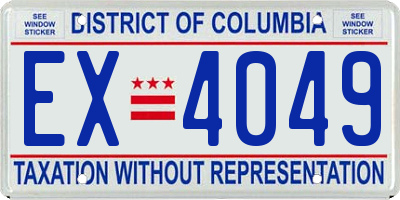 DC license plate EX4049