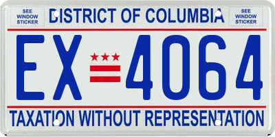 DC license plate EX4064