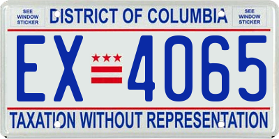 DC license plate EX4065