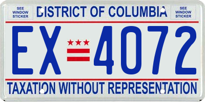 DC license plate EX4072