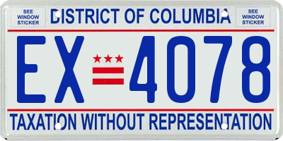 DC license plate EX4078