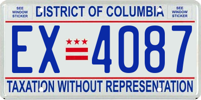 DC license plate EX4087