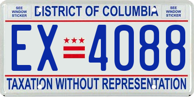DC license plate EX4088