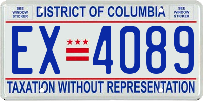DC license plate EX4089