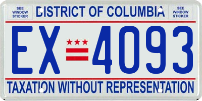 DC license plate EX4093