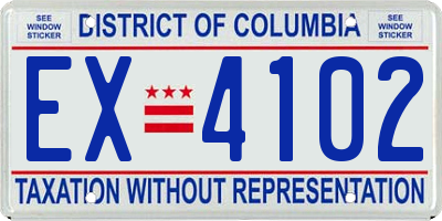 DC license plate EX4102