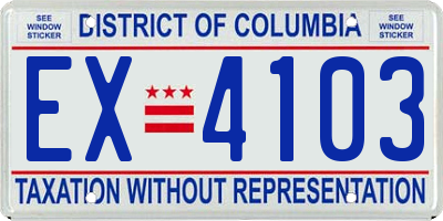 DC license plate EX4103