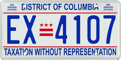 DC license plate EX4107