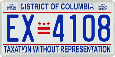 DC license plate EX4108