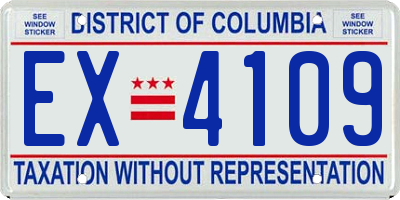 DC license plate EX4109