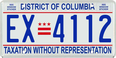 DC license plate EX4112