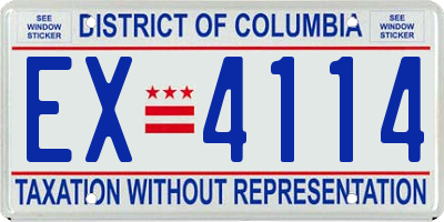 DC license plate EX4114