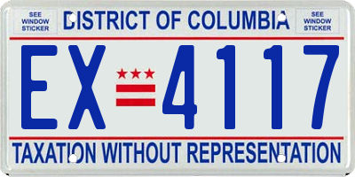 DC license plate EX4117
