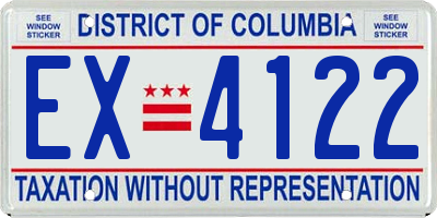 DC license plate EX4122