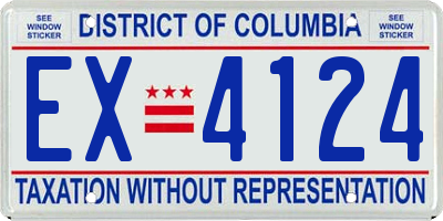 DC license plate EX4124