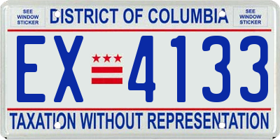 DC license plate EX4133