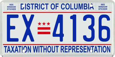 DC license plate EX4136