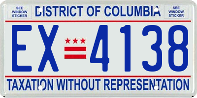 DC license plate EX4138