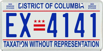 DC license plate EX4141