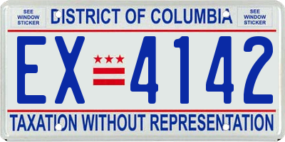 DC license plate EX4142