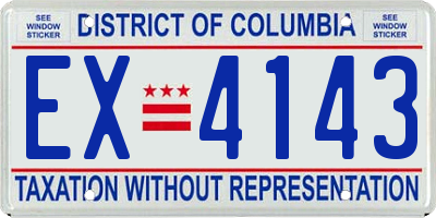 DC license plate EX4143