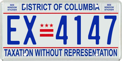 DC license plate EX4147