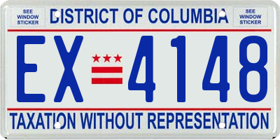 DC license plate EX4148