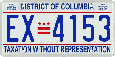 DC license plate EX4153