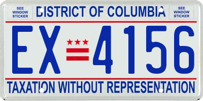 DC license plate EX4156