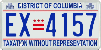 DC license plate EX4157