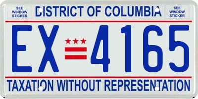 DC license plate EX4165