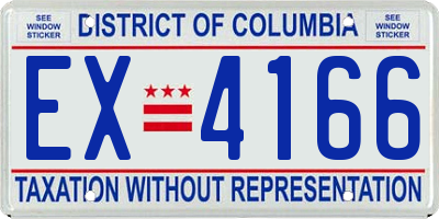 DC license plate EX4166