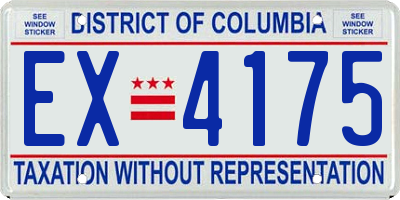 DC license plate EX4175