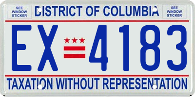 DC license plate EX4183